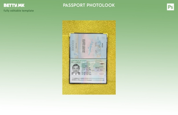 Модерен стил, шаблон за слика за пасош на Соломонските Острови